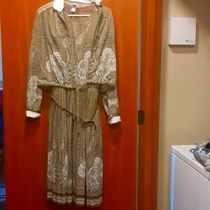 Brown and cream vintage dress